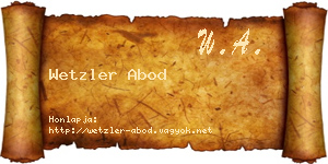 Wetzler Abod névjegykártya